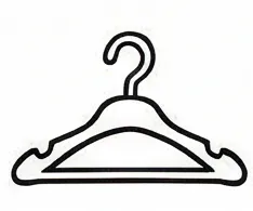 a black hanger with a white background.webp
